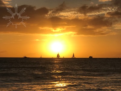 Sailboats in the sunset